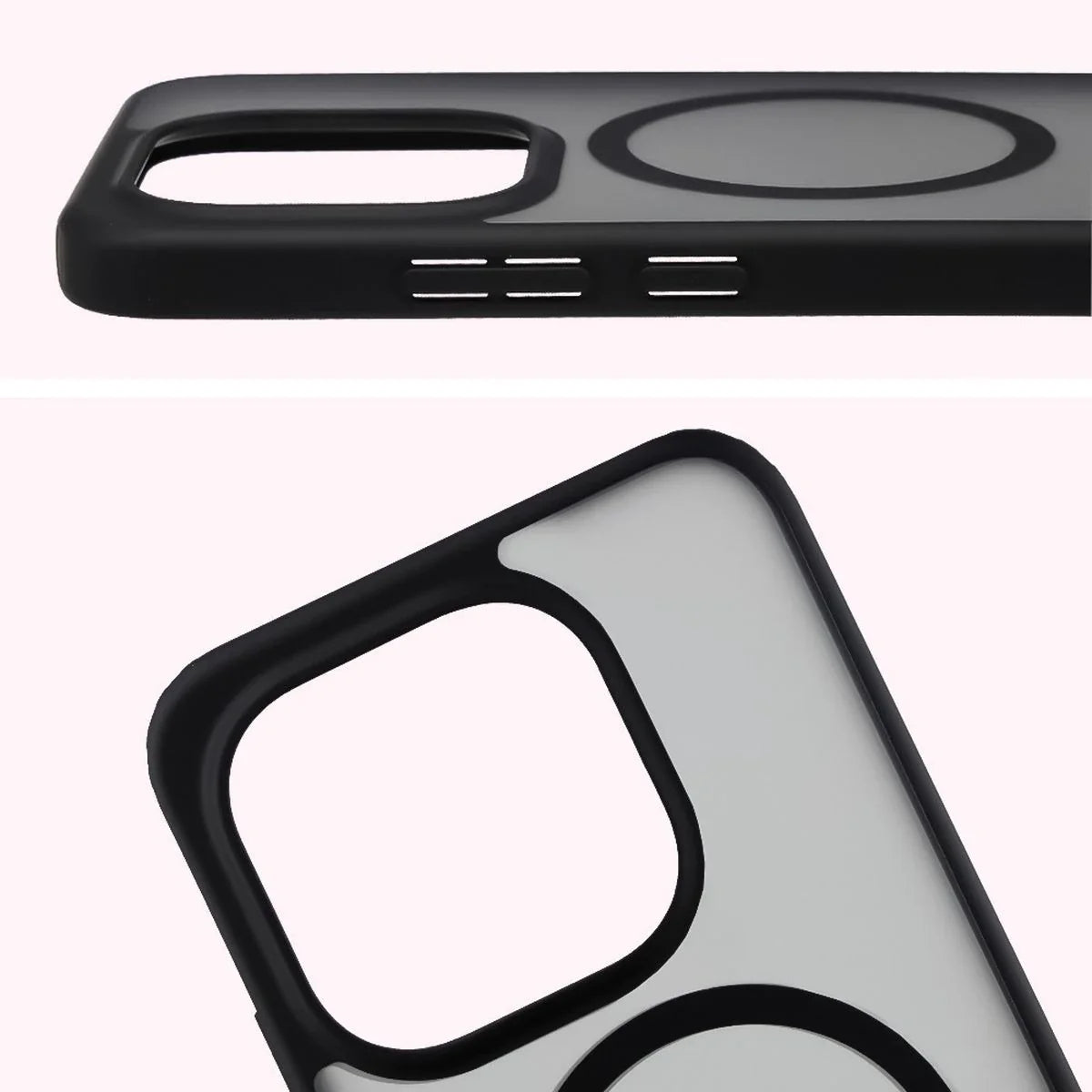 Schutzhülle mit Magnetring + gehärtetem Glas für Xiaomi 15T, Bizon MatteO Pack, Getönt-Schwarz