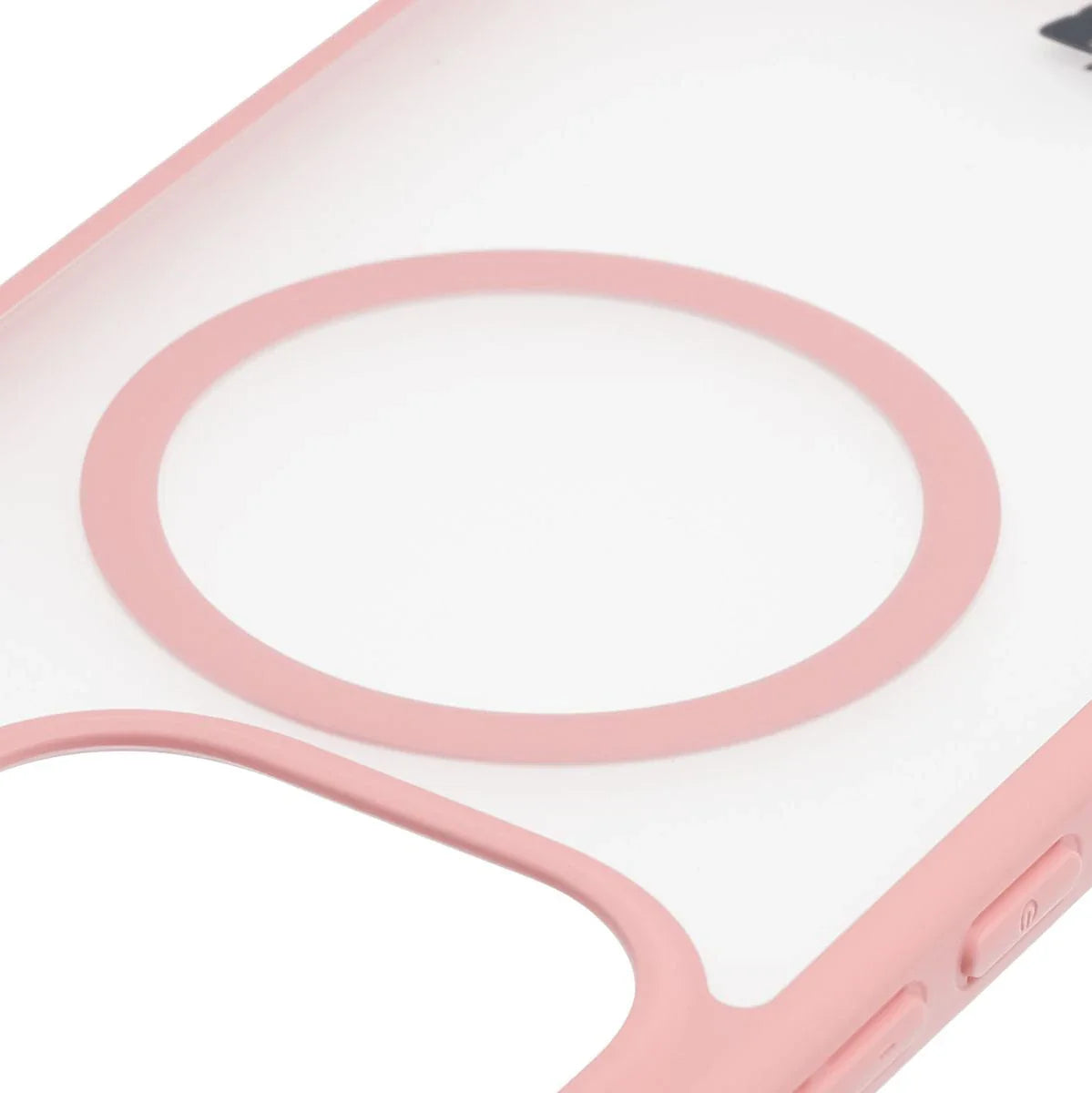 Schutzhülle mit Magnetring + gehärtetem Glas für Xiaomi 15T, Bizon MatteO Pack, Getönt-Hellrosa