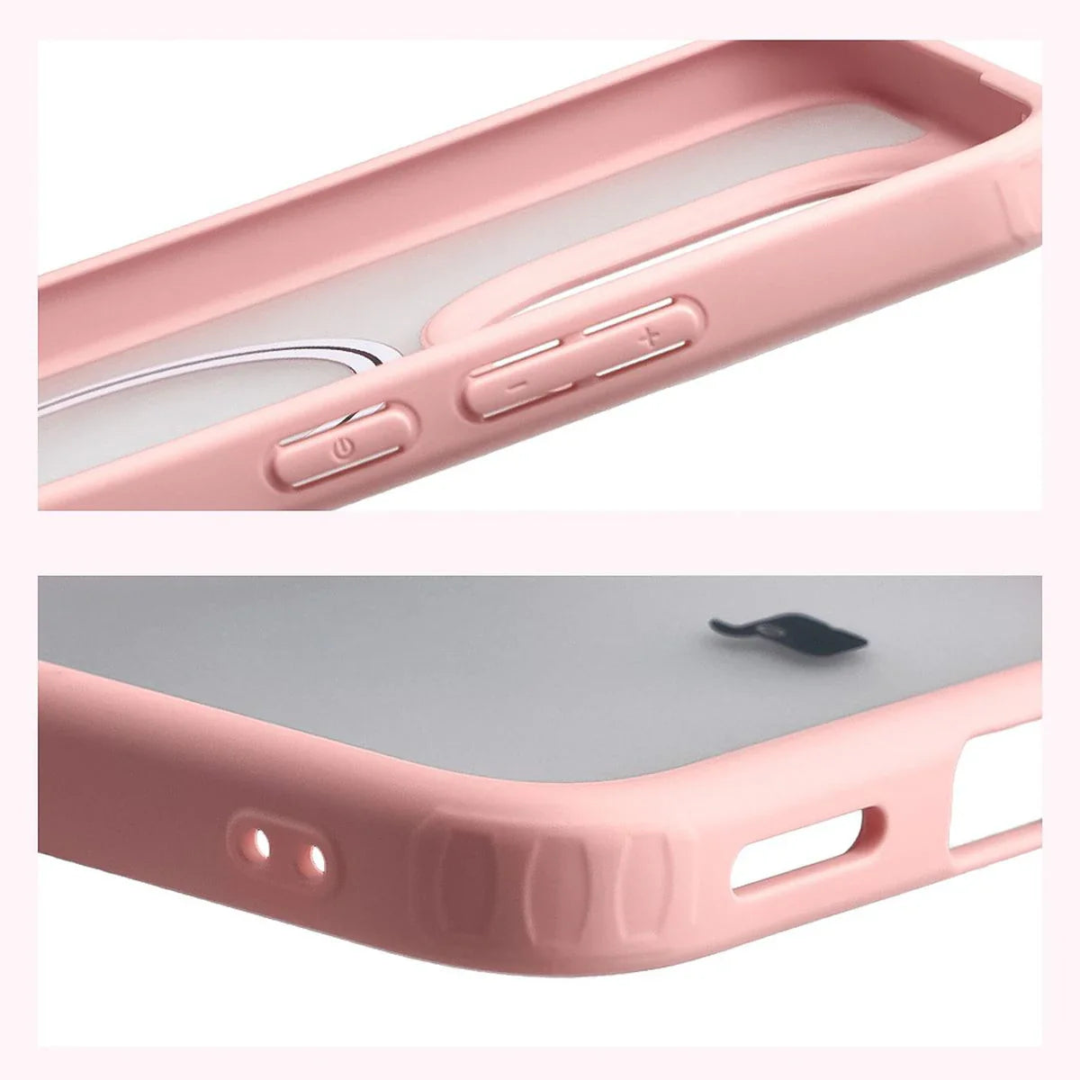 Schutzhülle mit Magnetring + gehärtetem Glas für Xiaomi 15T, Bizon MatteO Pack, Getönt-Hellrosa