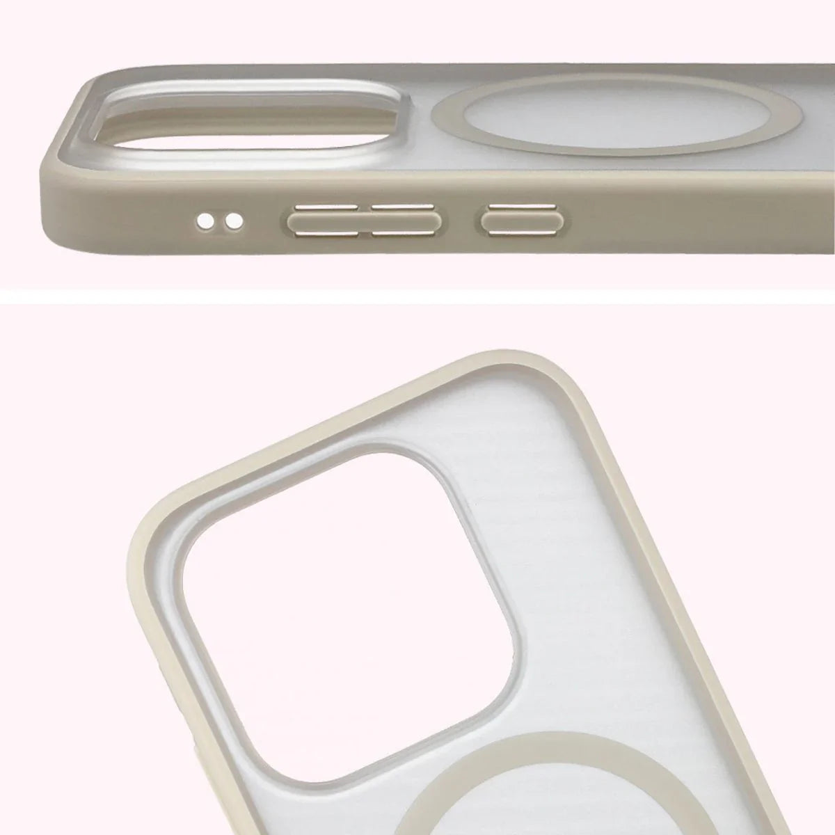 Schutzhülle mit Magnetring + gehärtetem Glas für Xiaomi 17, Bizon MatteO Pack, Getönt-Beige