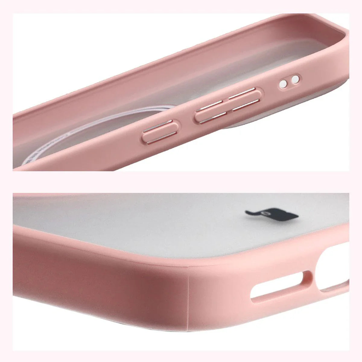 Schutzhülle mit Magnetring + gehärtetem Glas für Xiaomi 17, Bizon MatteO Pack, Getönt-Hellrosa