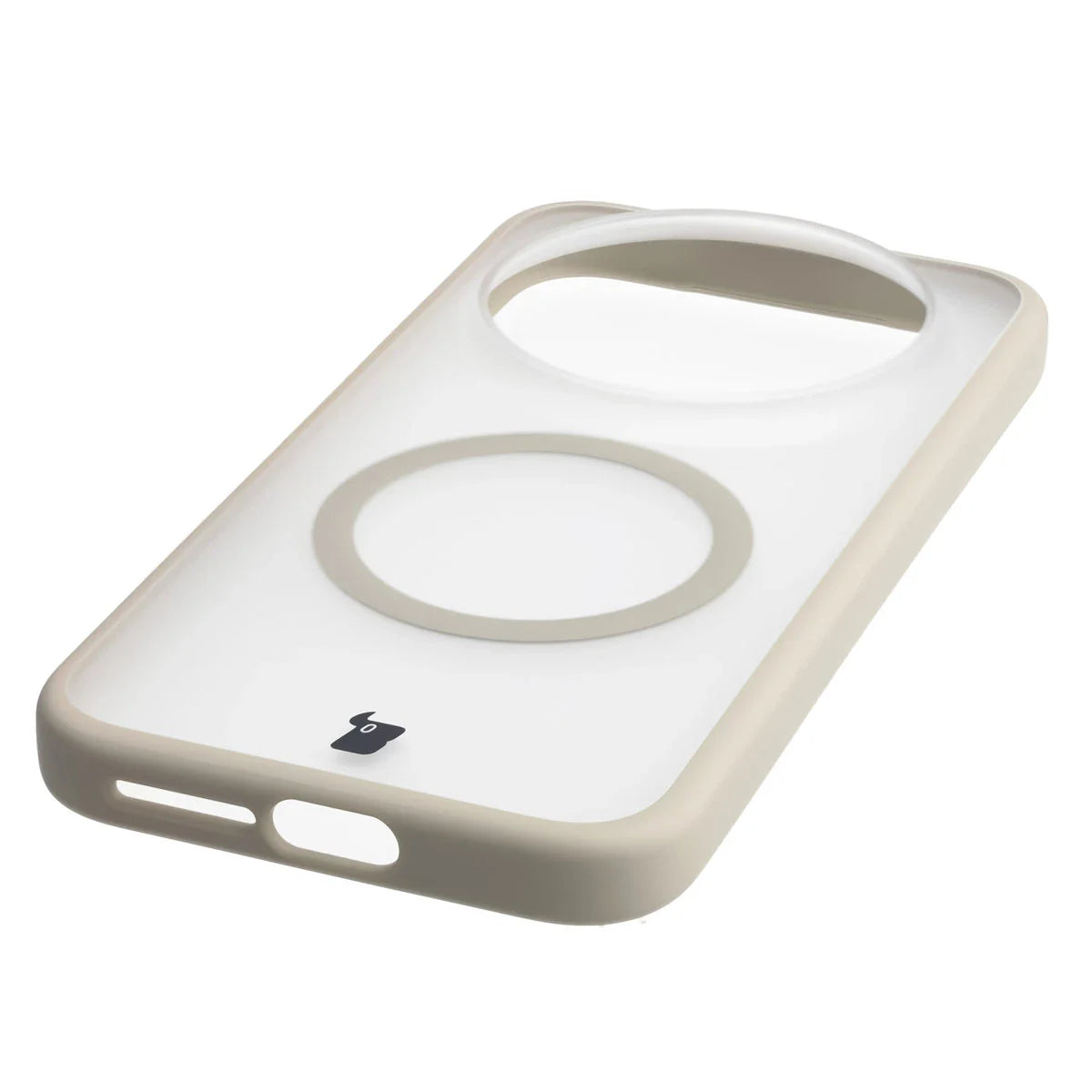 Schutzhülle mit Magnetring + gehärtetem Glas Bizon MatteO Pack für Xiaomi 17 Ultra, Getönt-Beige
