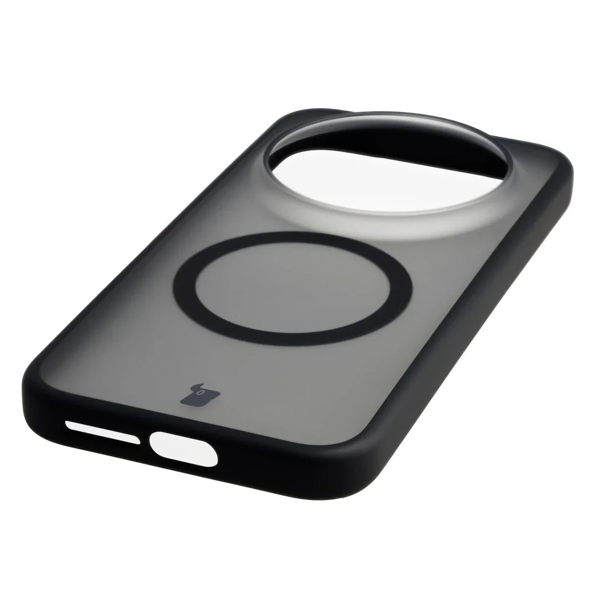 Schutzhülle mit Magnetring + gehärtetem Glas für Xiaomi 17 Ultra, Bizon MatteO Pack, Getönt-Schwarz