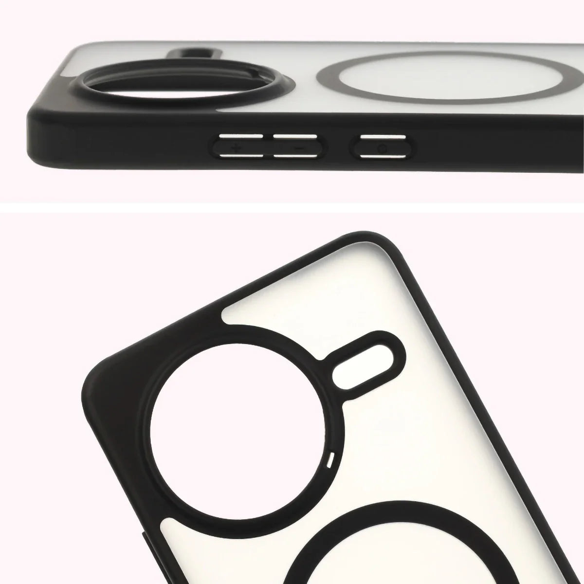Schutzhülle mit Magnetring + gehärtetem Glas für Xiaomi POCO F7 Pro, Bizon MatteO Pack, Getönt-Schwarz