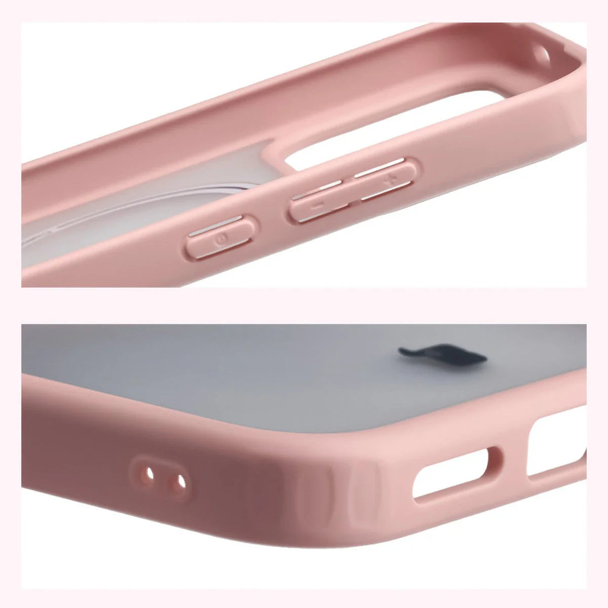 Schutzhülle mit Magnetring + gehärtetem Glas für Xiaomi POCO F8 Pro, Bizon MatteO Pack, Getönt-Hellrosa
