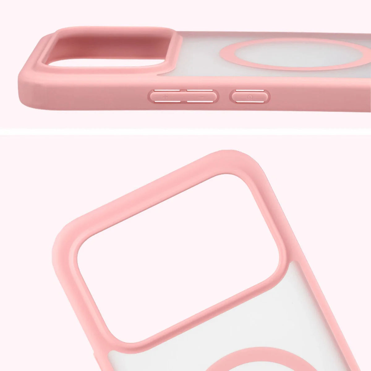 Schutzhülle mit Magnetring + gehärtetem Glas für Xiaomi POCO F8 Ultra, Bizon MatteO Pack, Getönt-Hellrosa