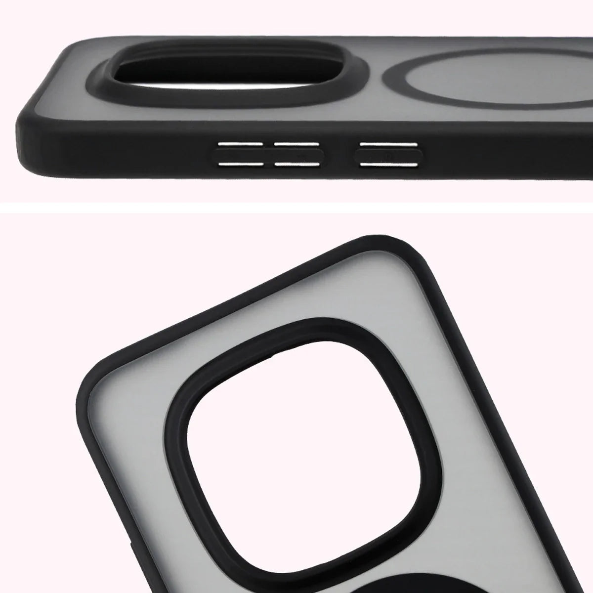 Schutzhülle mit Magnetring + gehärtetem Glas für Xiaomi Redmi Note 15 Pro 5G, Bizon MatteO Pack, Getönt-Schwarz