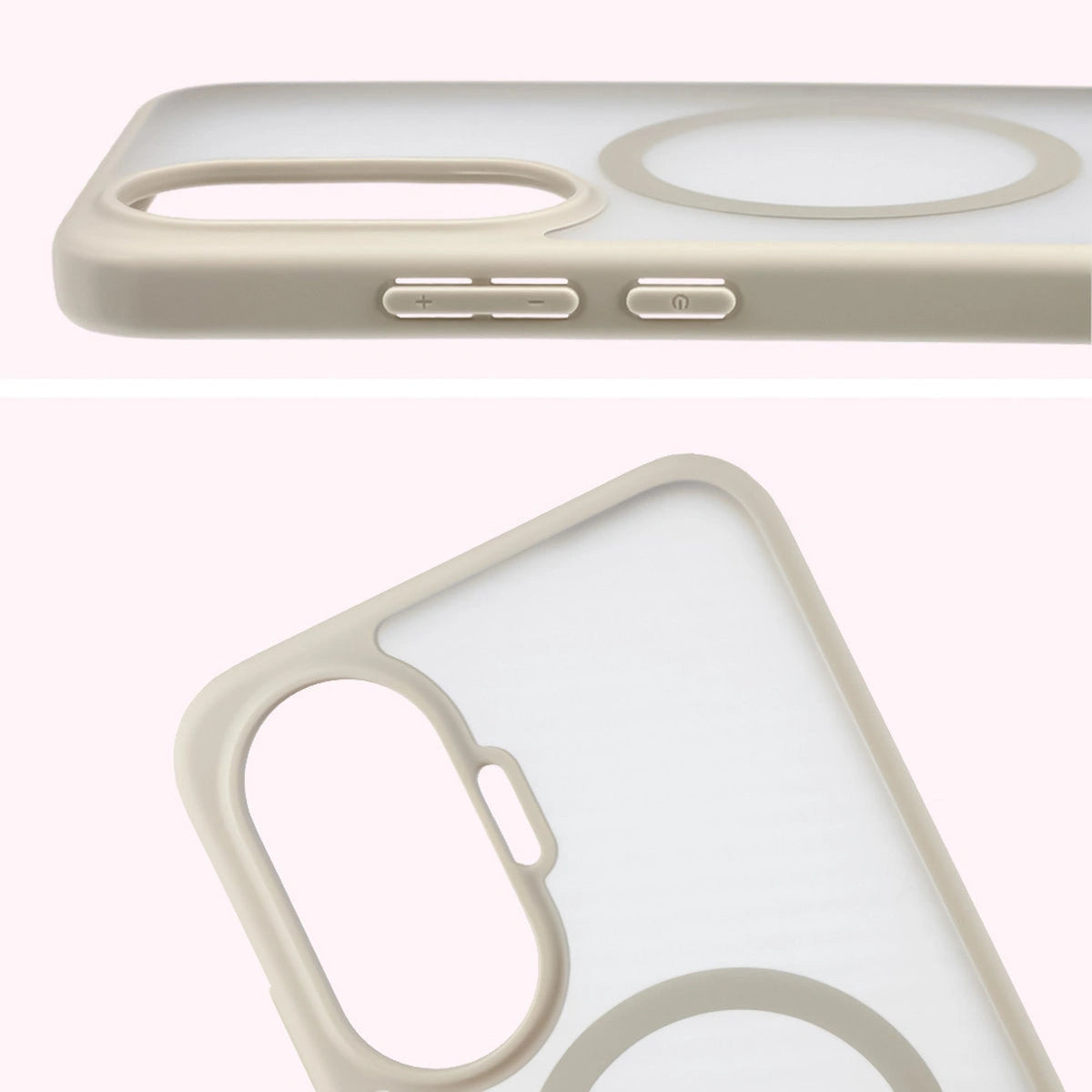 Handyhülle mit Magnetring für Xiaomi POCO F7, Bizon Case MatteO, Getönt-Beige