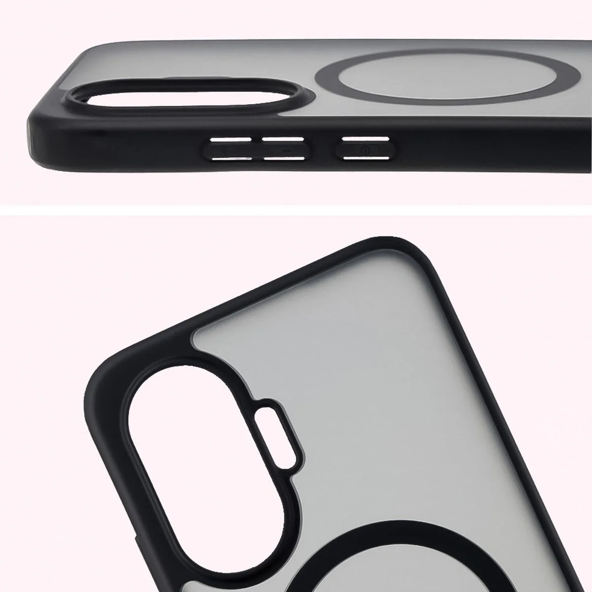 Handyhülle mit Magnetring für Xiaomi POCO F7, Bizon Case MatteO, Getönt-Schwarz