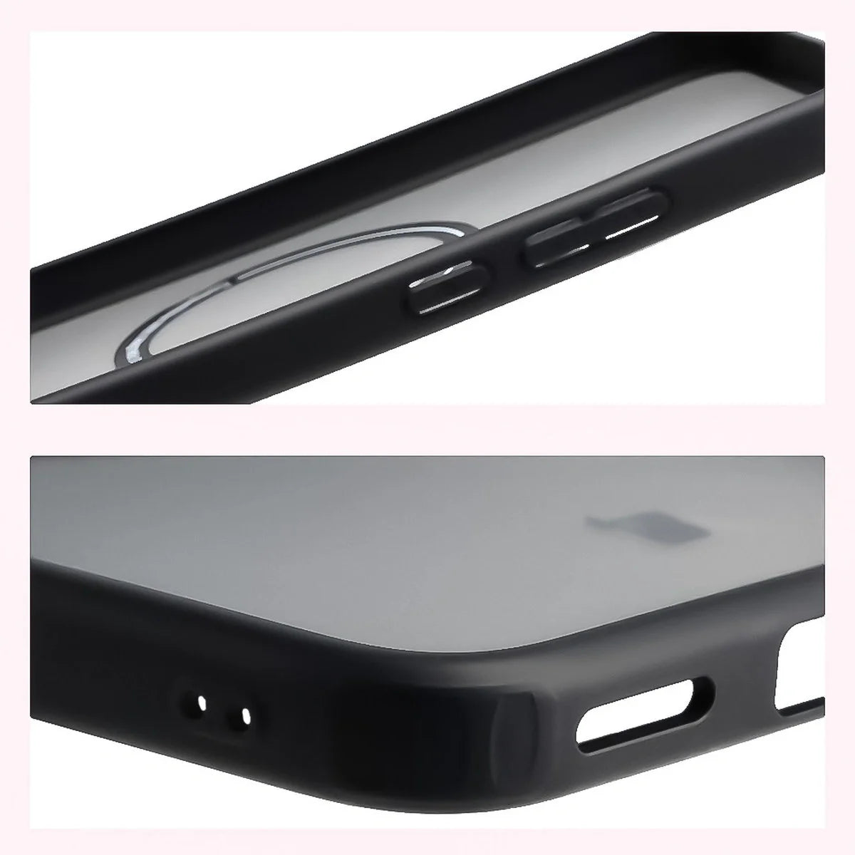 Handyhülle mit Magnetring für Xiaomi POCO F7, Bizon Case MatteO, Getönt-Schwarz