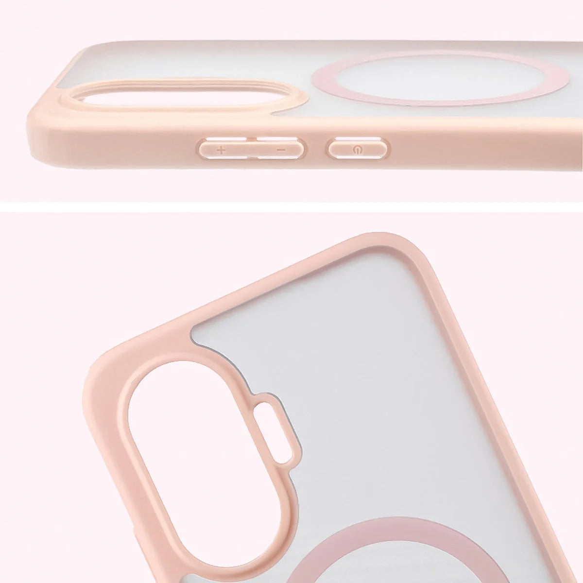 Handyhülle mit Magnetring für Xiaomi POCO F7, Bizon Case MatteO, Getönt-Rosa
