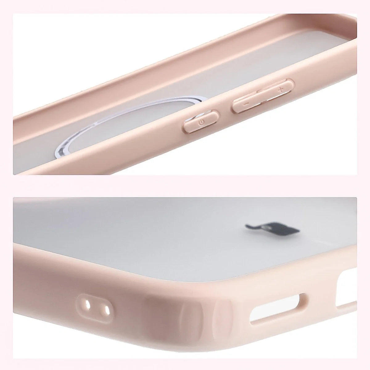Handyhülle mit Magnetring für Xiaomi POCO F7, Bizon Case MatteO, Getönt-Rosa