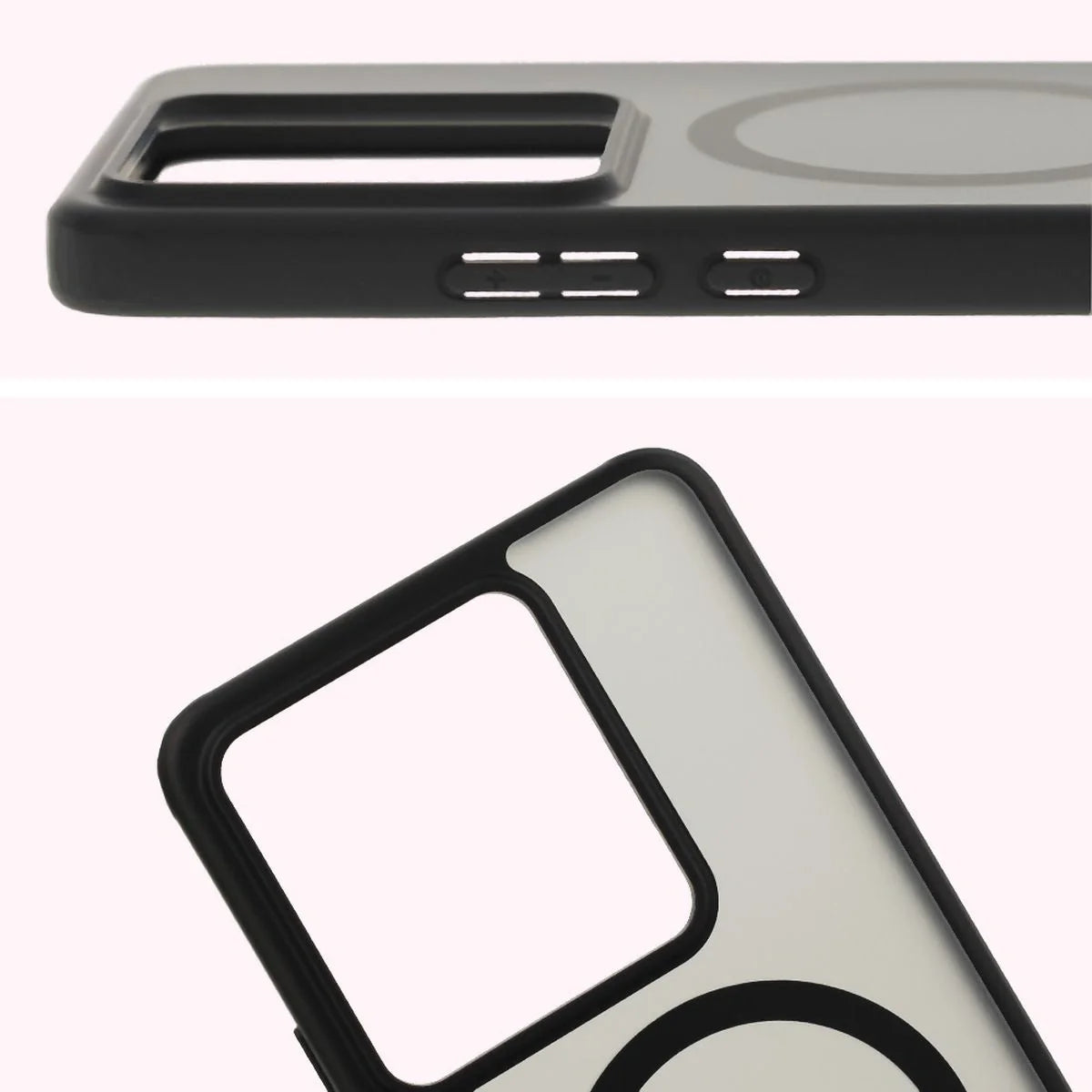Handyhülle mit Magnetring für Realme GT 7 / 7T, Bizon Case MatteO, Getönt-Schwarz