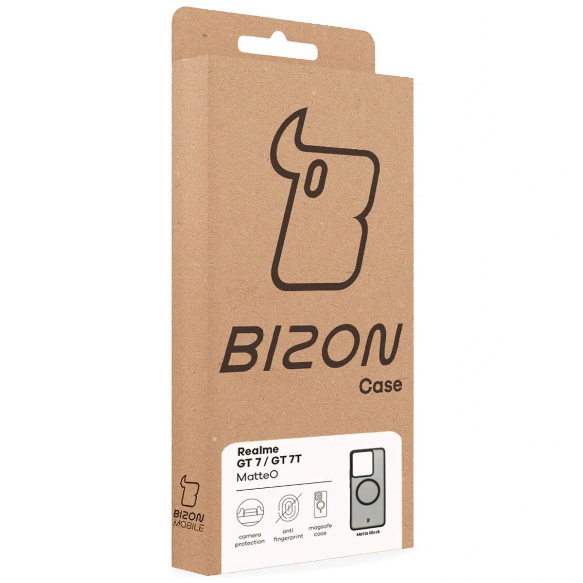 Handyhülle mit Magnetring für Realme GT 7 / 7T, Bizon Case MatteO, Getönt-Schwarz