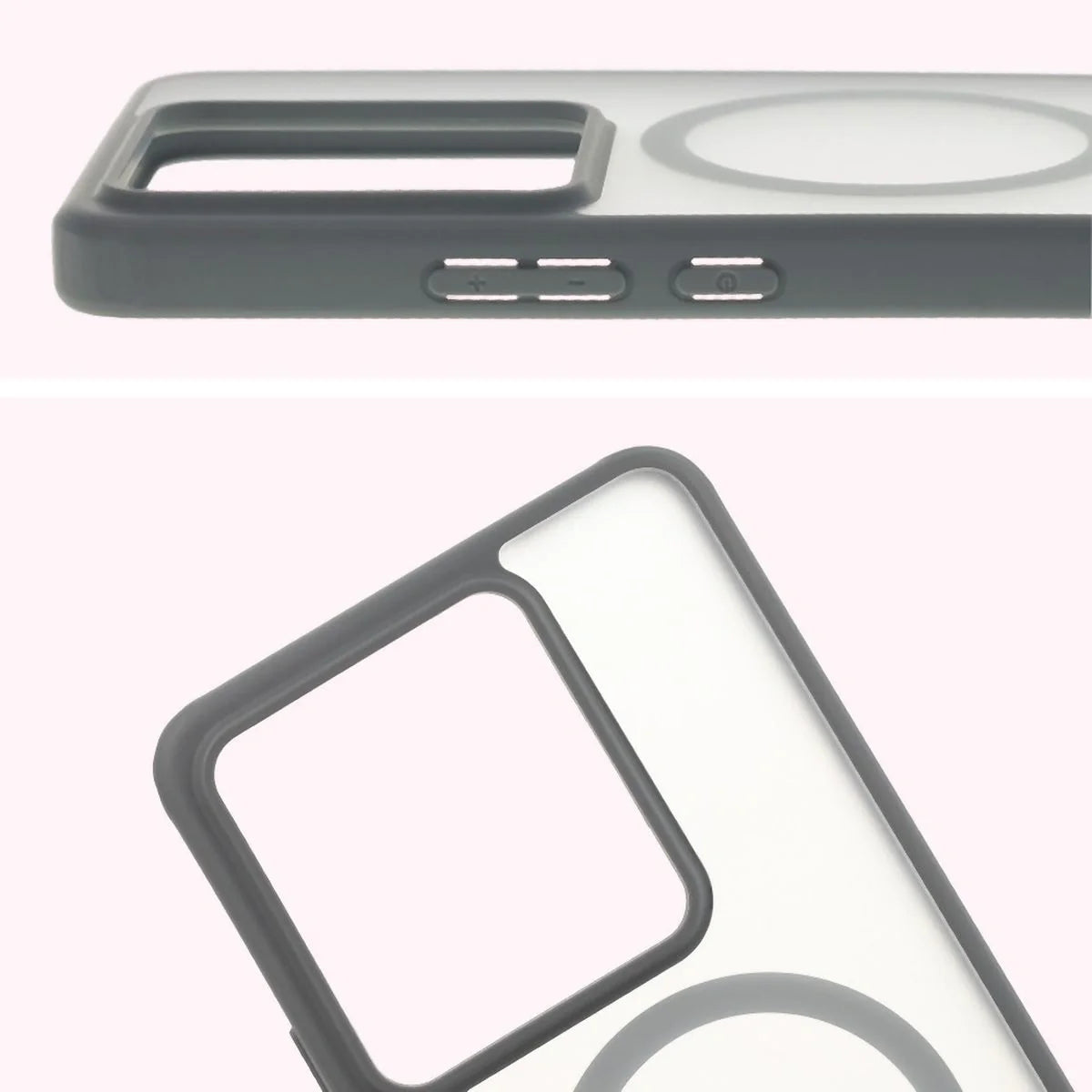 Handyhülle mit Magnetring für Realme GT 7 / 7T, Bizon Case MatteO, Getönt-Grau