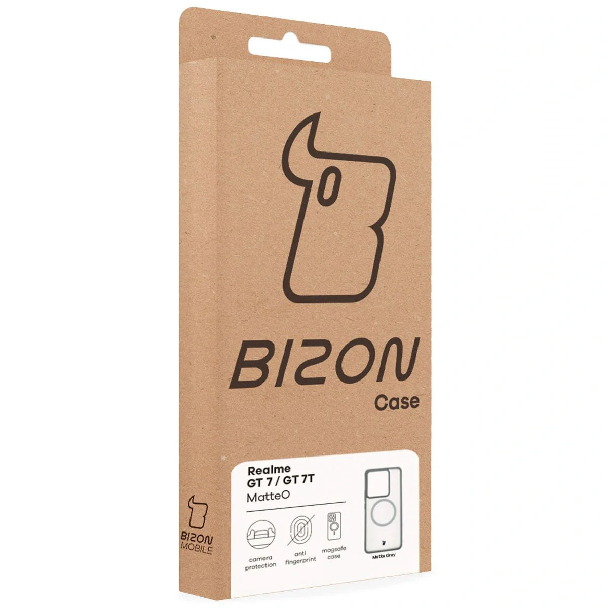 Handyhülle mit Magnetring für Realme GT 7 / 7T, Bizon Case MatteO, Getönt-Grau