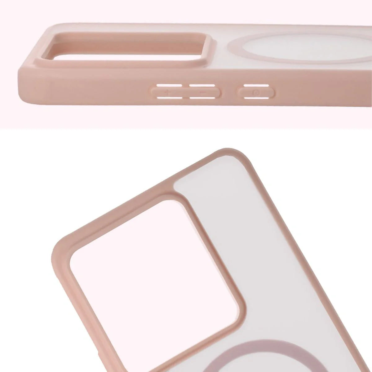 Handyhülle mit Magnetring für Realme GT 7 / 7T, Bizon Case MatteO, Getönt-Rosa