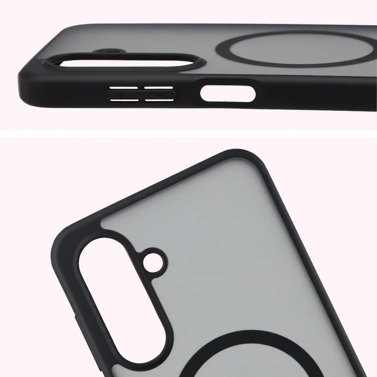 Handyhülle mit Magnetring für Galaxy A17 5G, Bizon Case MatteO, Getönt-Schwarz
