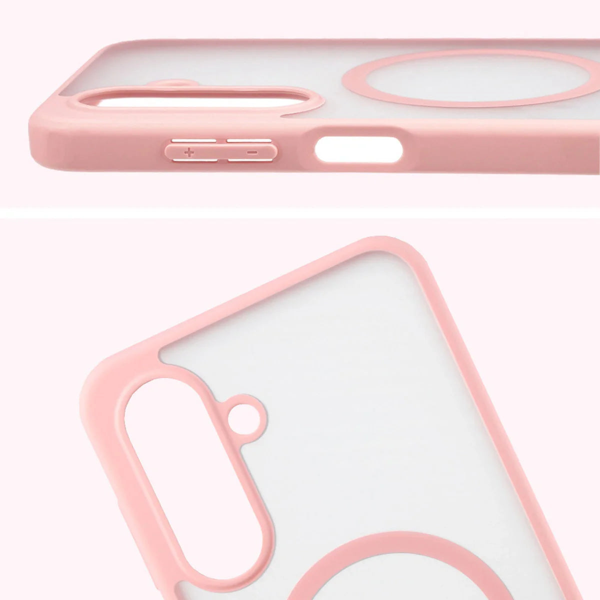 Handyhülle mit Magnetring für Galaxy A17 5G, Bizon Case MatteO, Getönt-Hellrosa