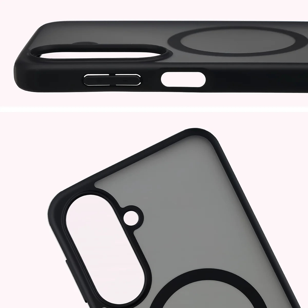 Handyhülle mit Magnetring für Galaxy A27 5G, Bizon Case MatteO, Getönt-Schwarz