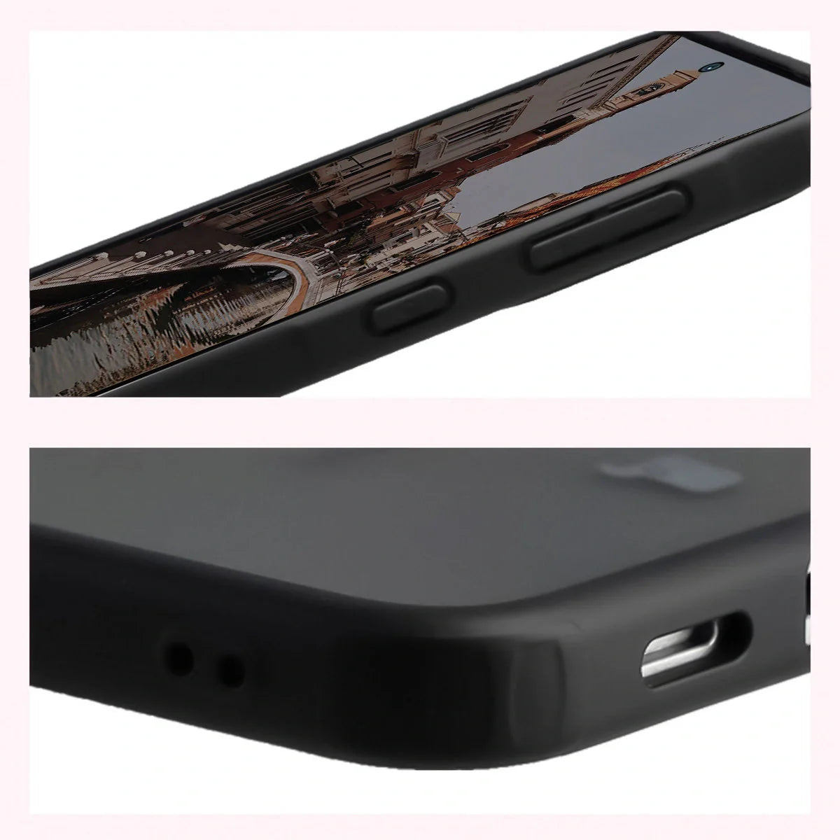 Handyhülle mit Magnetring für Galaxy A57 5G, Bizon Case MatteO, Getönt-Schwarz