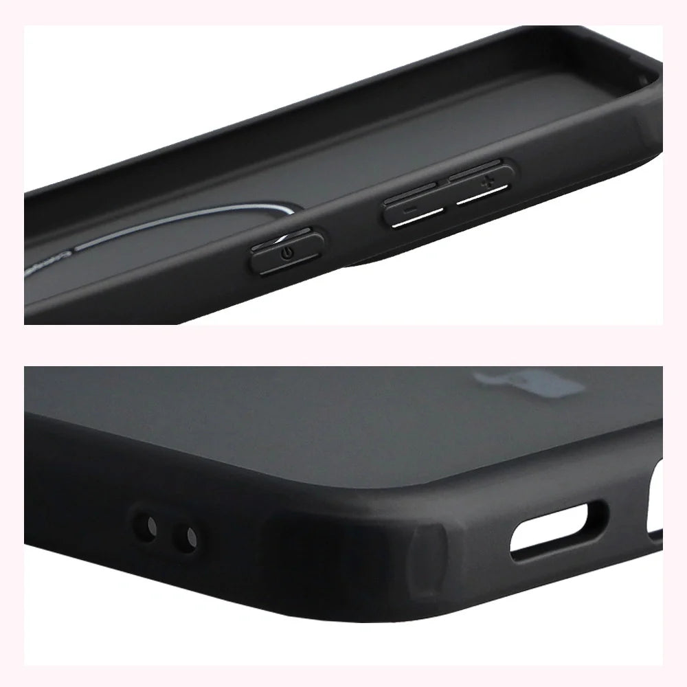 Handyhülle mit Magnetring für Galaxy S25 FE, Bizon Case MatteO, Getönt-Schwarz