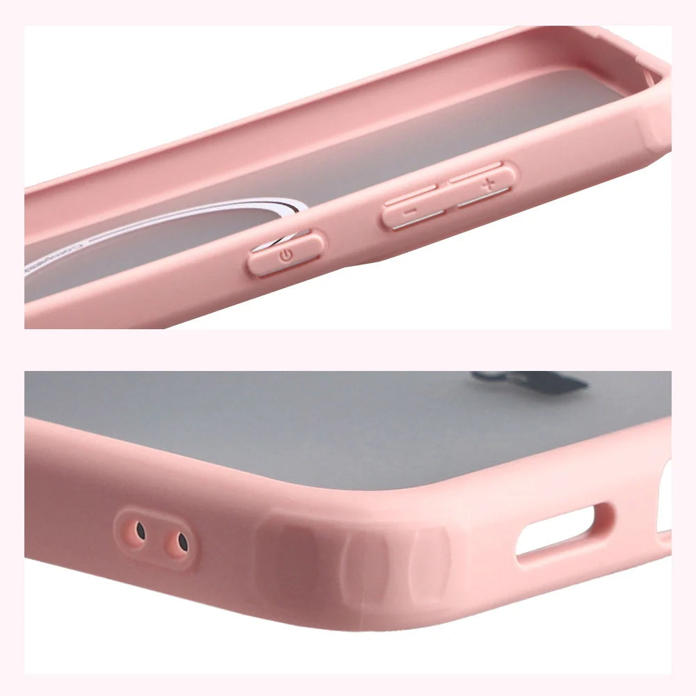 Handyhülle mit Magnetring für Galaxy S25 FE, Bizon Case MatteO, Getönt-Hellrosa