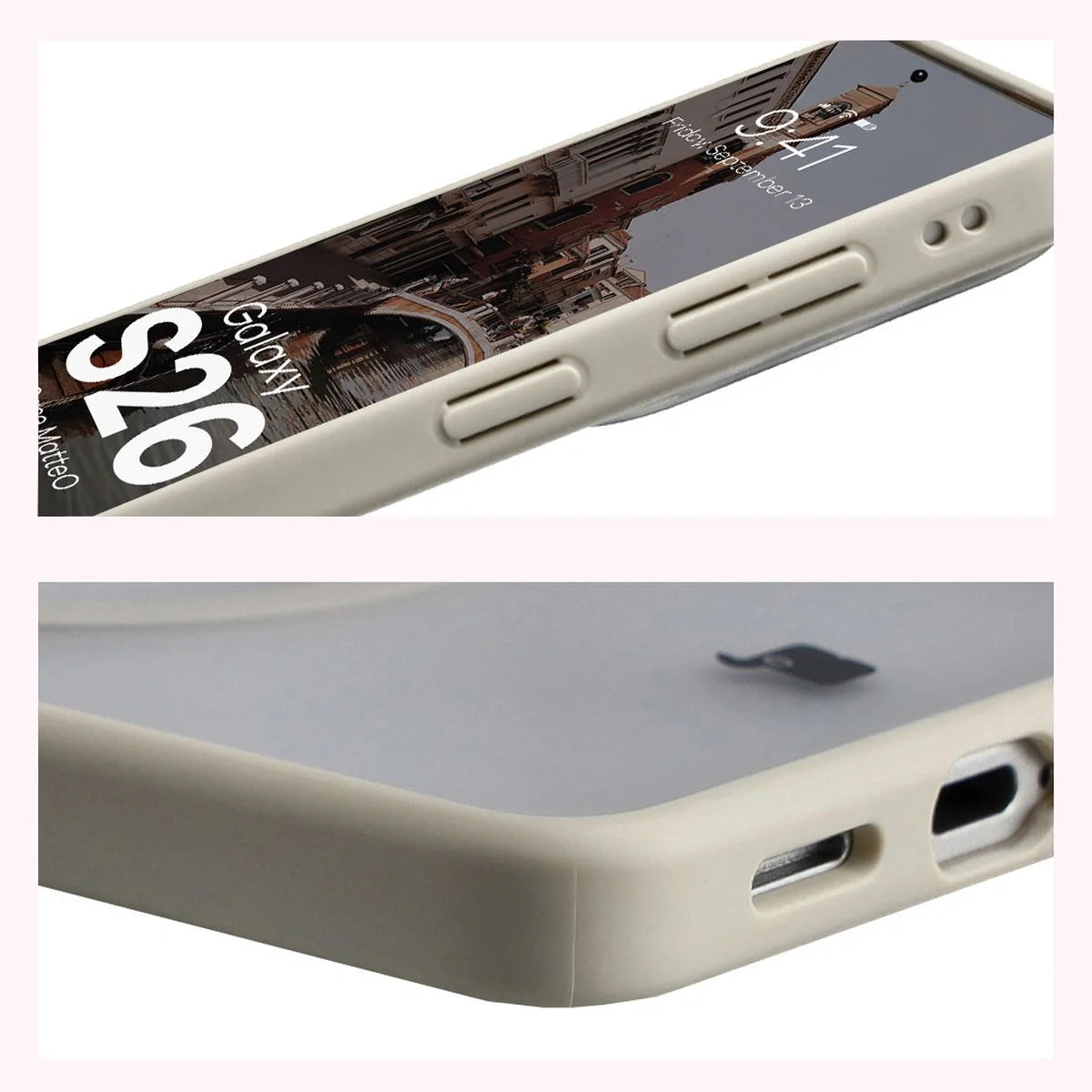 Handyhülle mit Magnetring für Galaxy S26, Bizon Case MatteO, Getönt-Beige