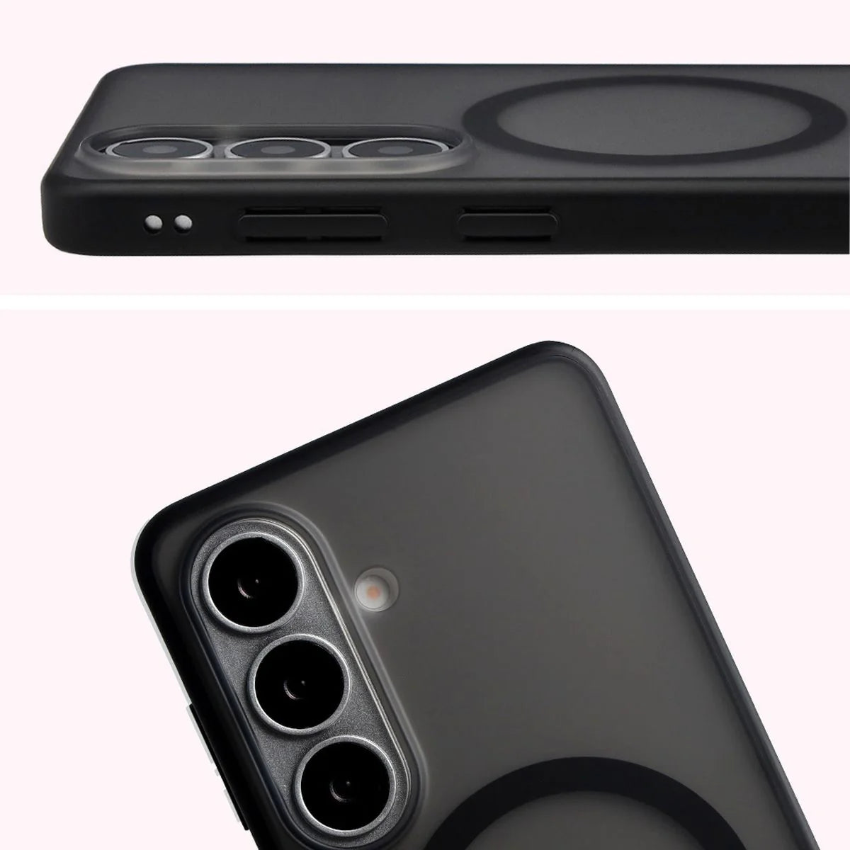 Handyhülle mit Magnetring für Galaxy S26, Bizon Case MatteO, Getönt-Schwarz