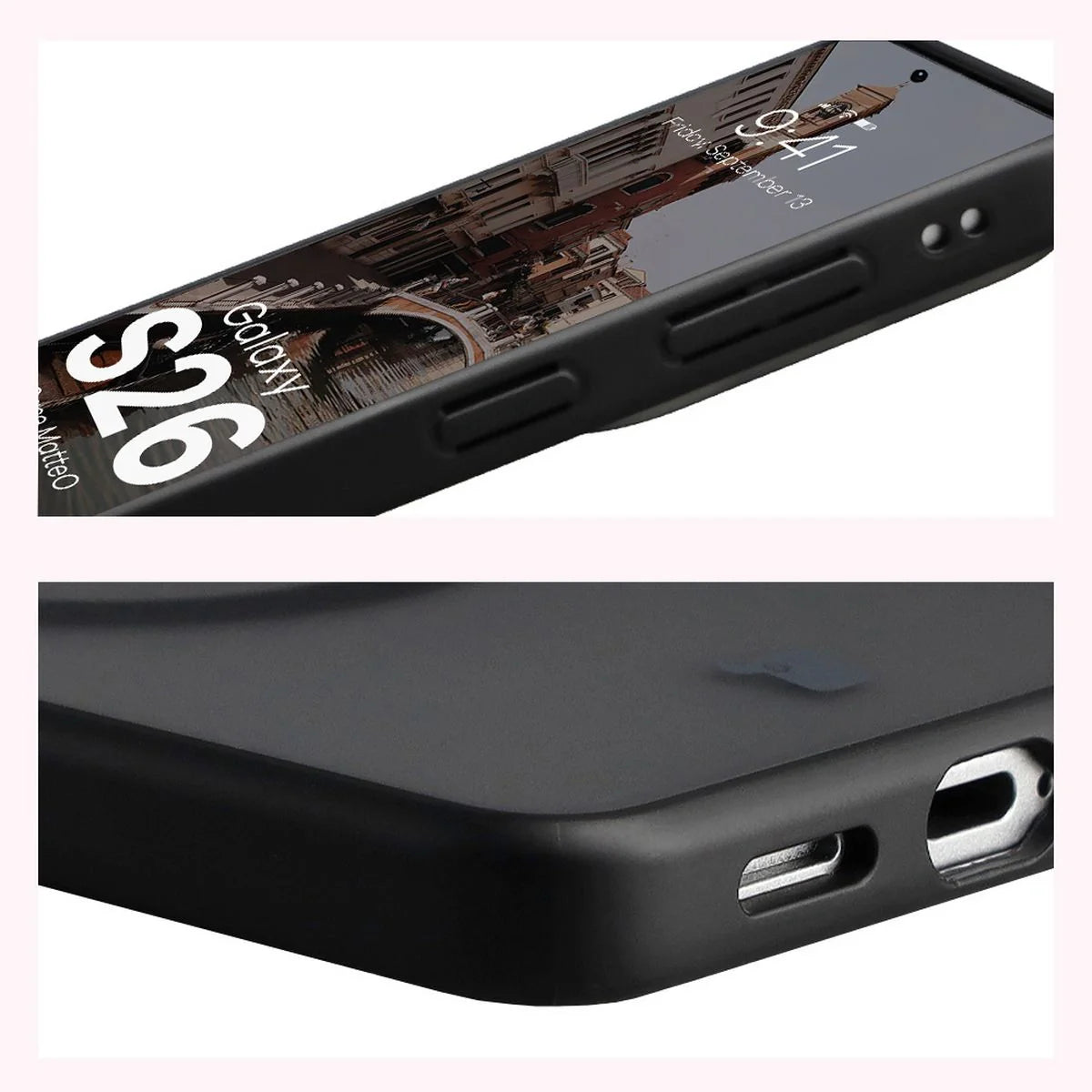 Handyhülle mit Magnetring für Galaxy S26, Bizon Case MatteO, Getönt-Schwarz