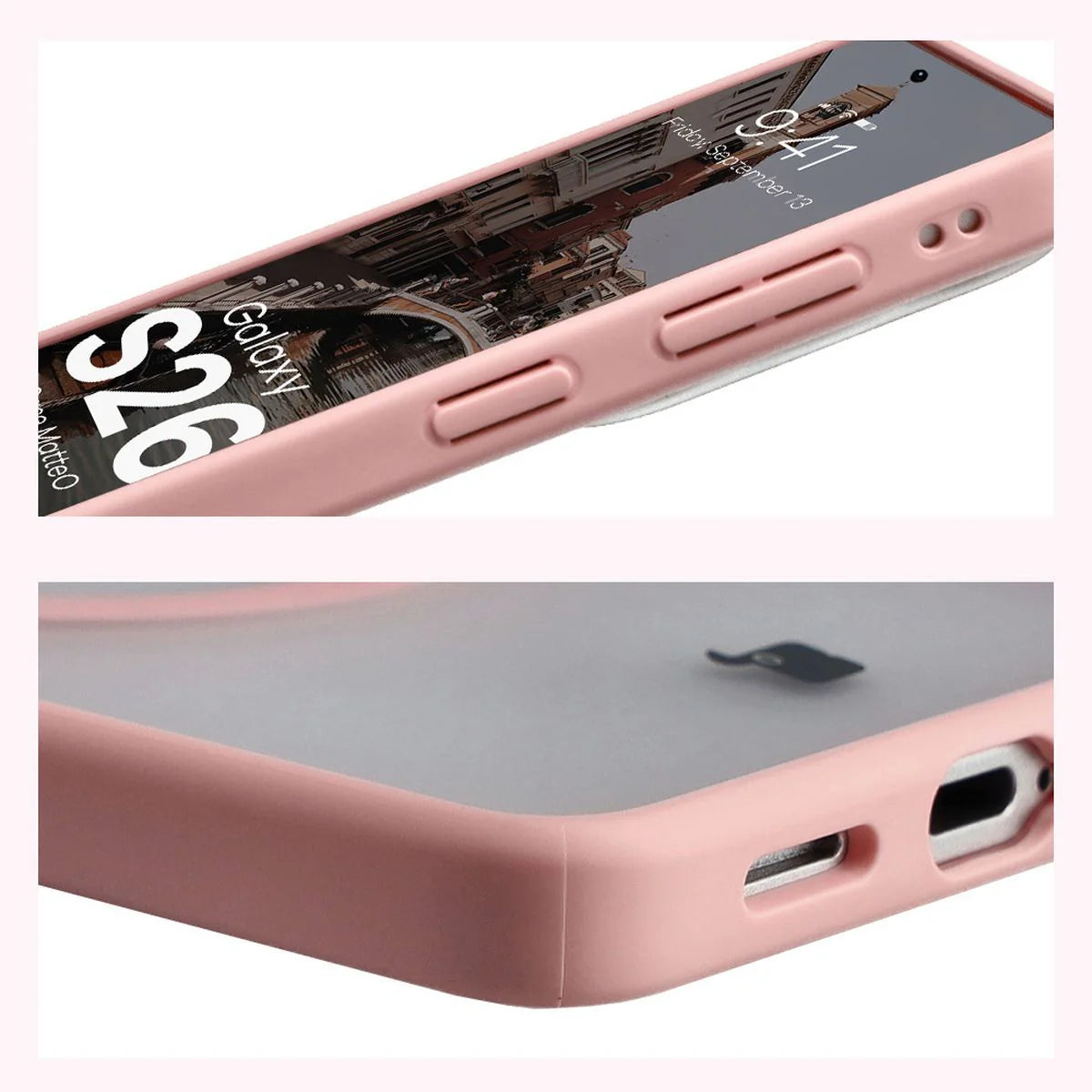 Handyhülle mit Magnetring für Galaxy S26, Bizon Case MatteO, Getönt-Hellrosa