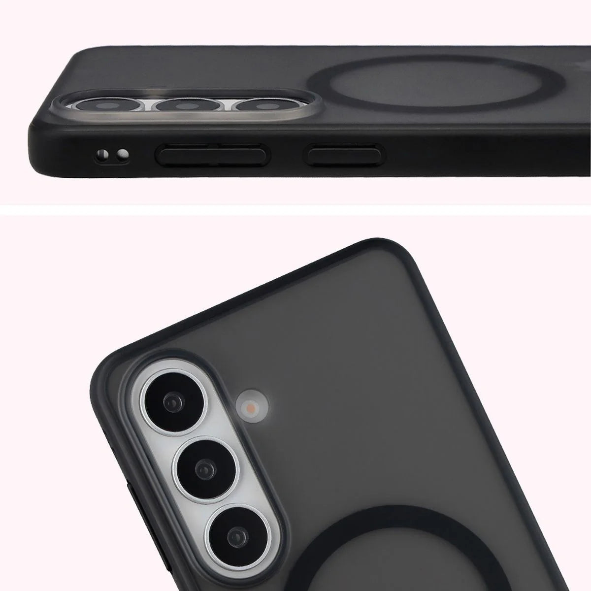Handyhülle mit Magnetring für Galaxy S26 Plus, Bizon Case MatteO, Getönt-Schwarz
