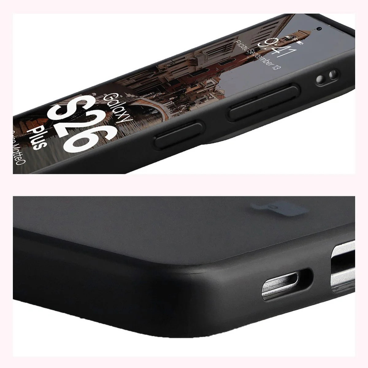 Handyhülle mit Magnetring für Galaxy S26 Plus, Bizon Case MatteO, Getönt-Schwarz