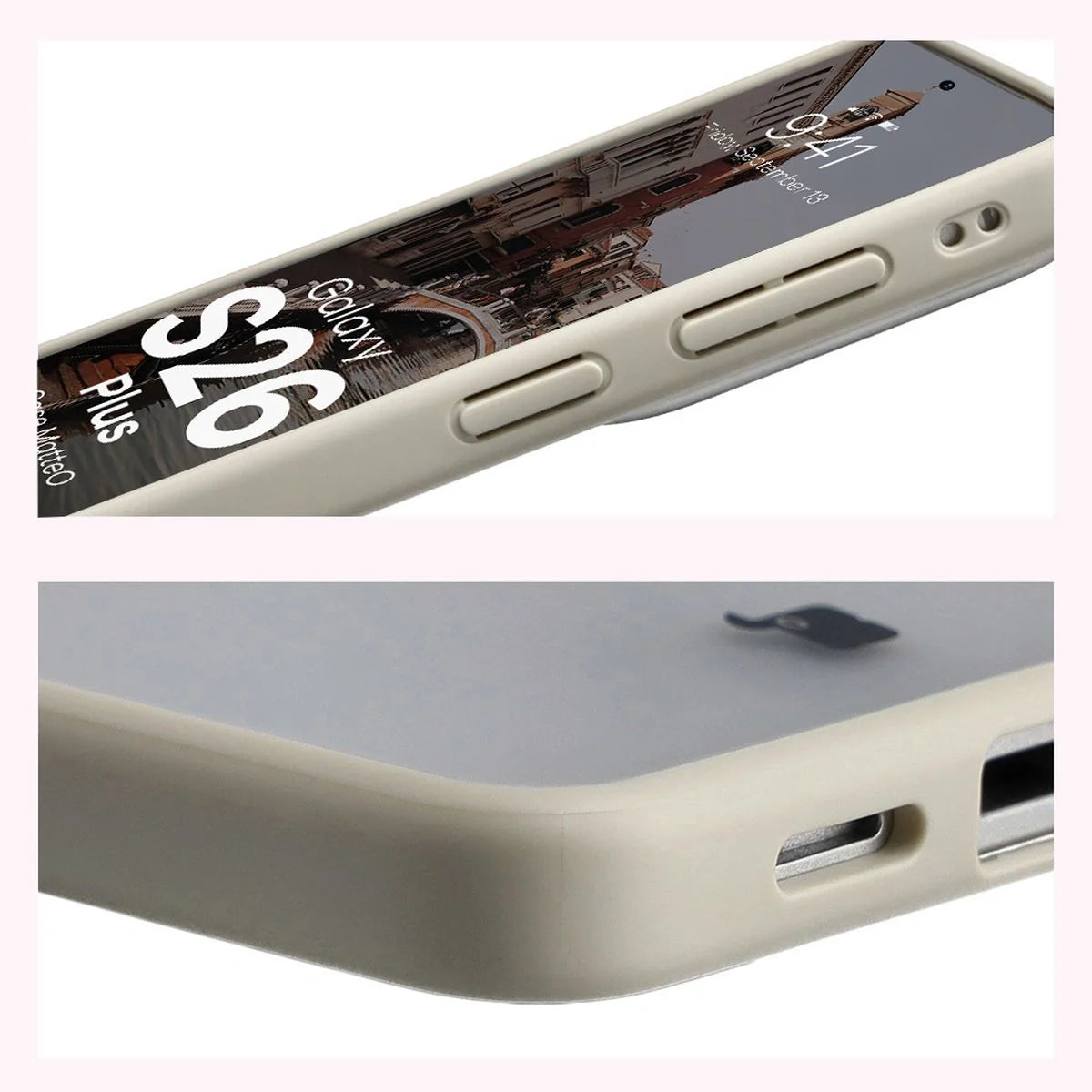 Handyhülle mit Magnetring für Galaxy S26 Plus, Bizon Case MatteO, Getönt-Beige