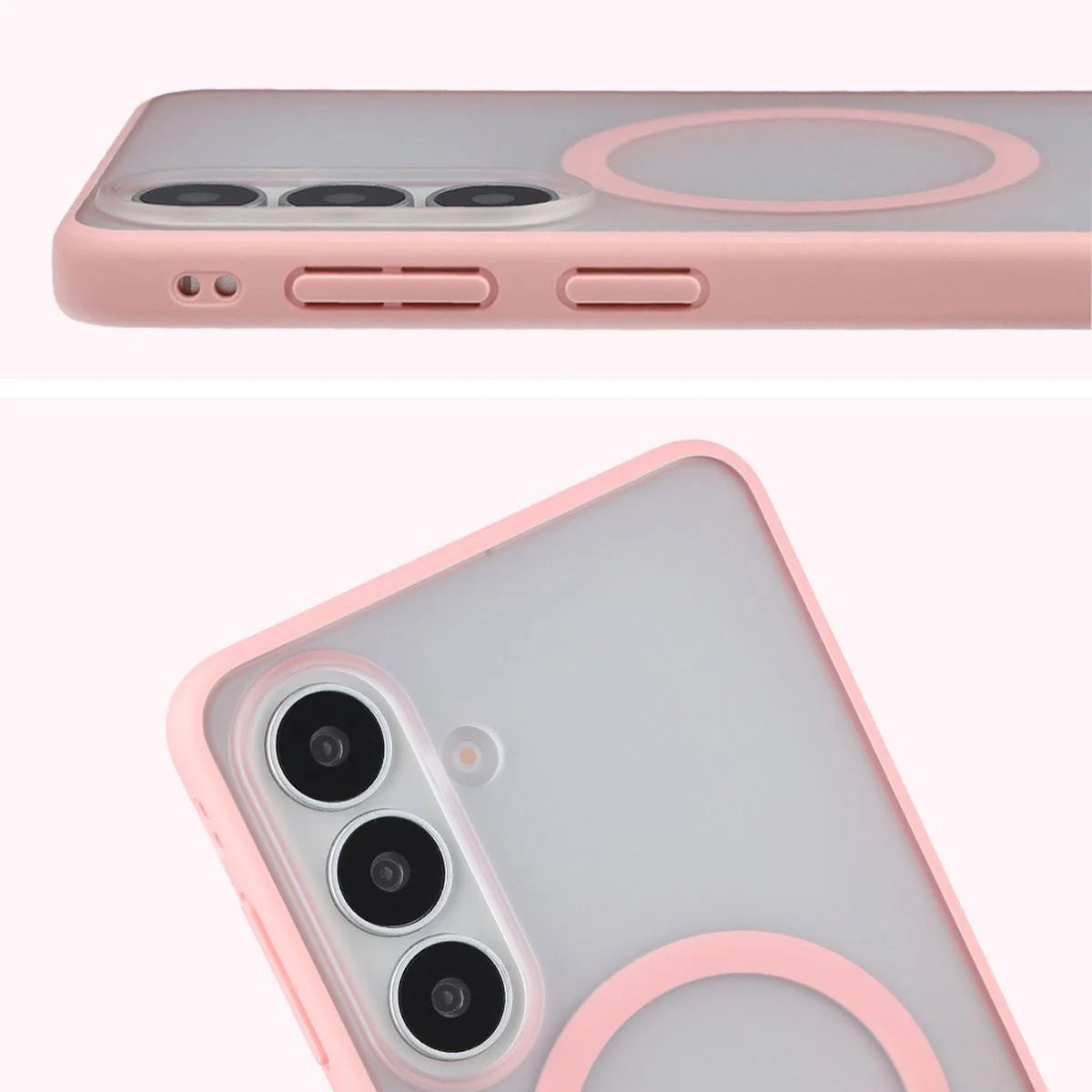 Handyhülle mit Magnetring für Galaxy S26 Plus, Bizon Case MatteO, Getönt-Hellrosa