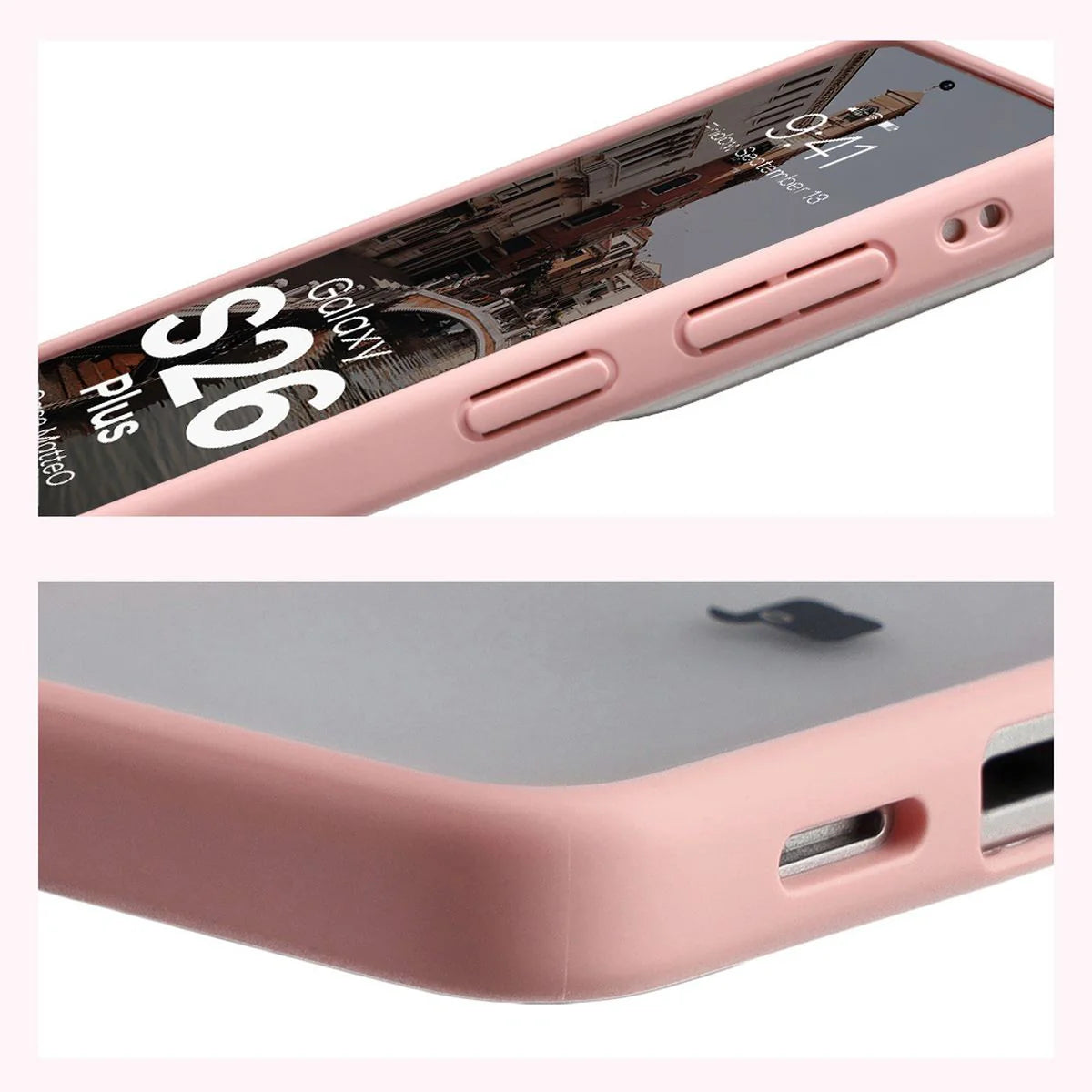 Handyhülle mit Magnetring für Galaxy S26 Plus, Bizon Case MatteO, Getönt-Hellrosa
