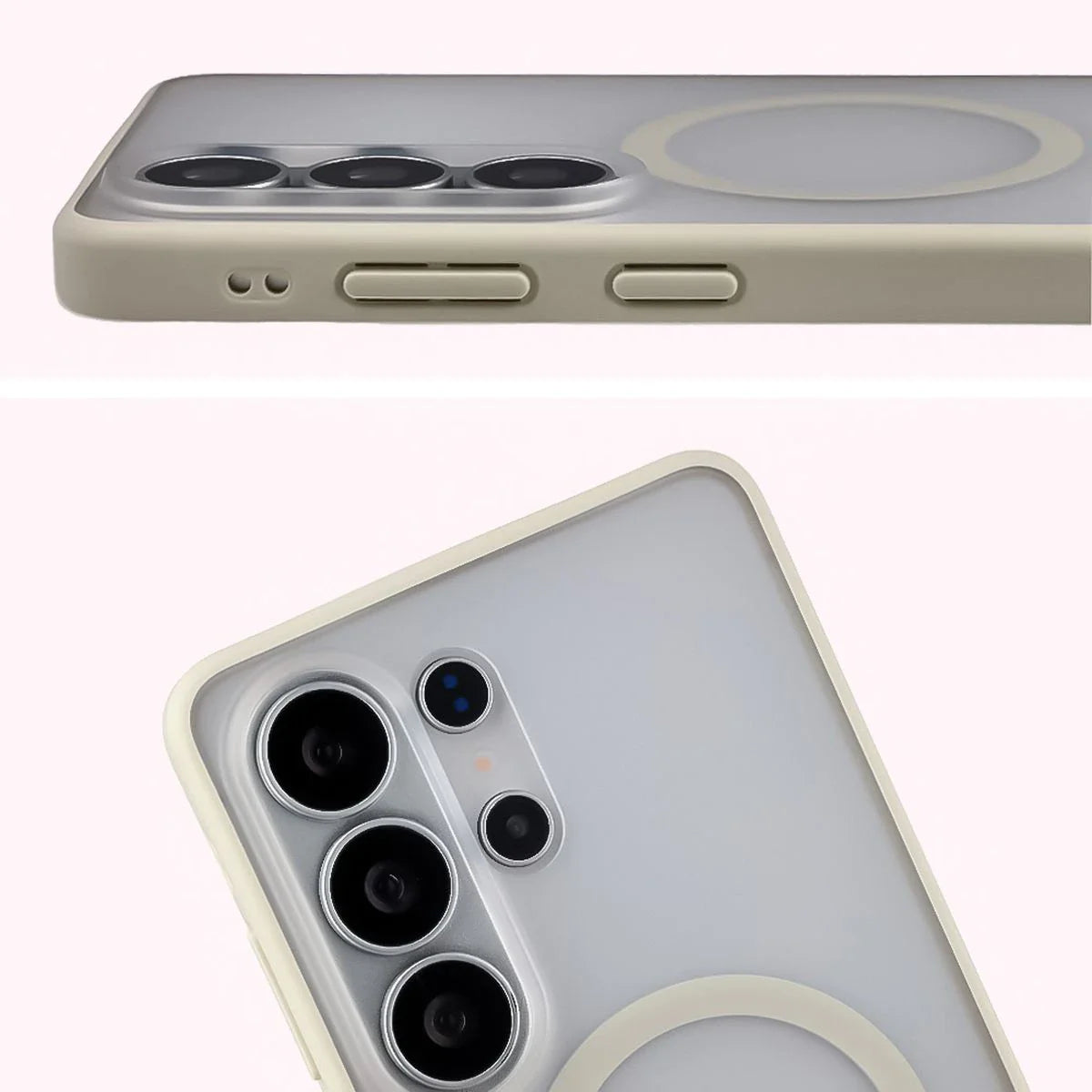 Handyhülle mit Magnetring für Galaxy S26 Ultra, Bizon Case MatteO, Getönt-Beige