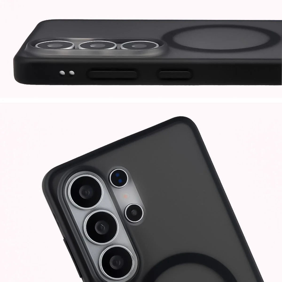 Handyhülle mit Magnetring für Galaxy S26 Ultra, Bizon Case MatteO, Getönt-Schwarz