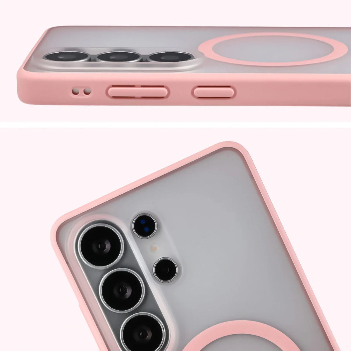 Handyhülle mit Magnetring für Galaxy S26 Ultra, Bizon Case MatteO, Getönt-Hellrosa