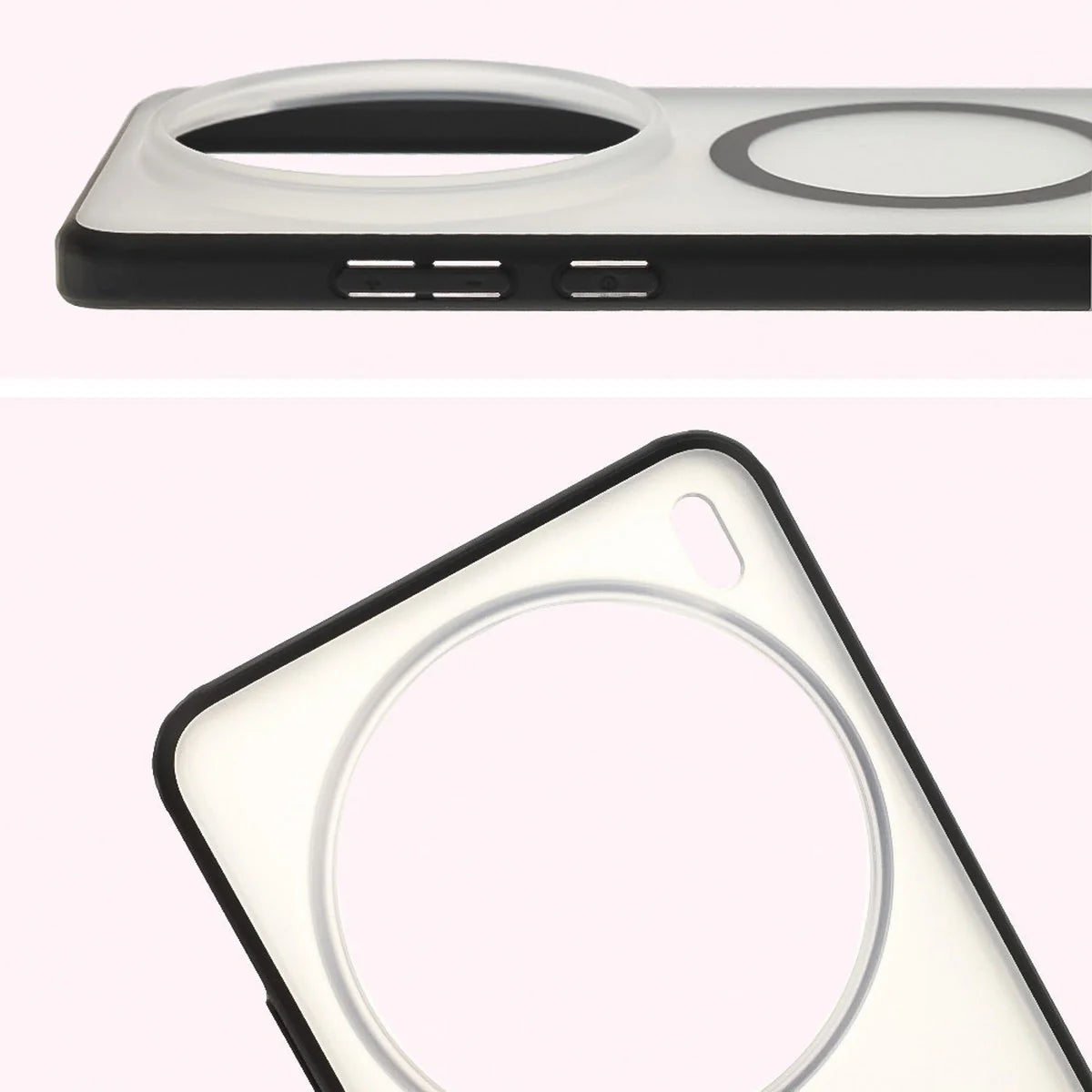 Handyhülle mit Magnetring für Vivo X200 Pro, Bizon Case MatteO, Getönt-Schwarz