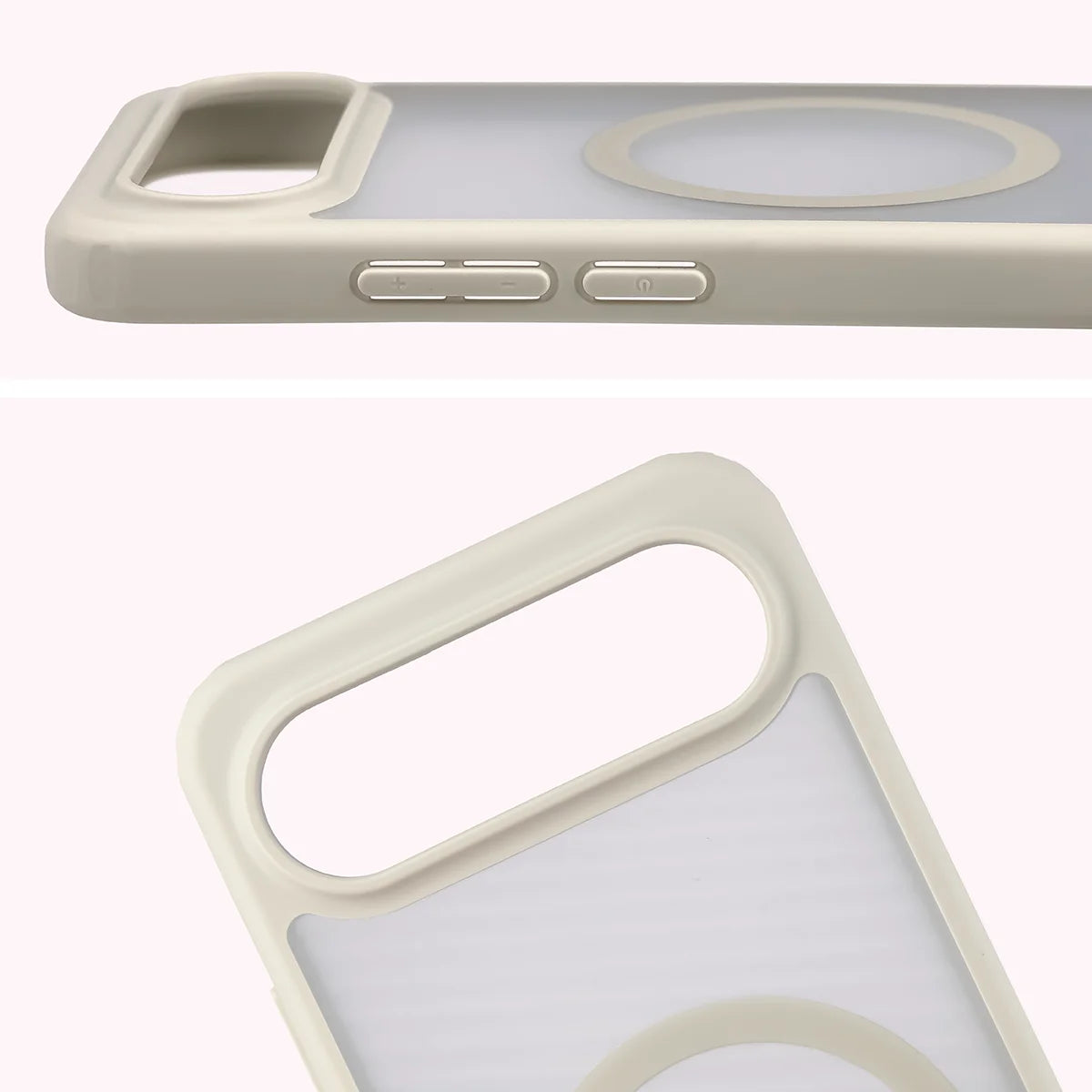 Handyhülle mit Magnetring für Vivo X300 FE, Bizon Case MatteO, Getönt-Beige