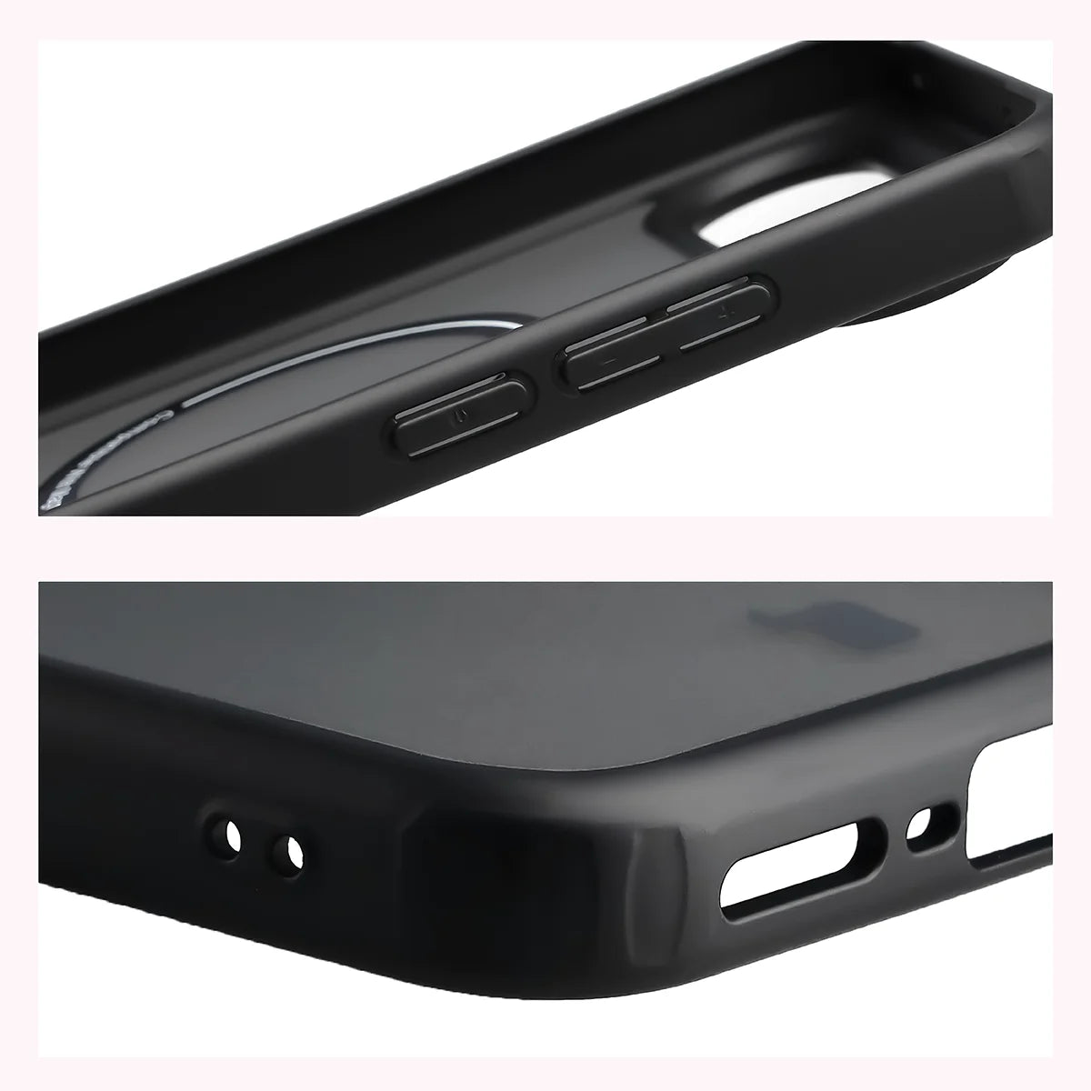 Handyhülle mit Magnetring für Vivo X300 FE, Bizon Case MatteO, Getönt-Schwarz
