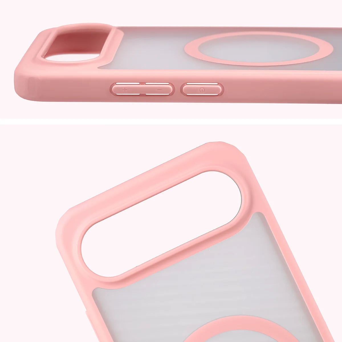 Handyhülle mit Magnetring für Vivo X300 FE, Bizon Case MatteO, Getönt-Hellrosa