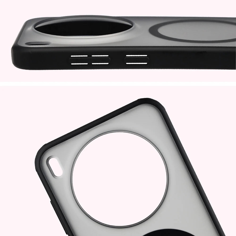 Handyhülle mit Magnetring für Vivo X300, Bizon Case MatteO, Getönt-Schwarz
