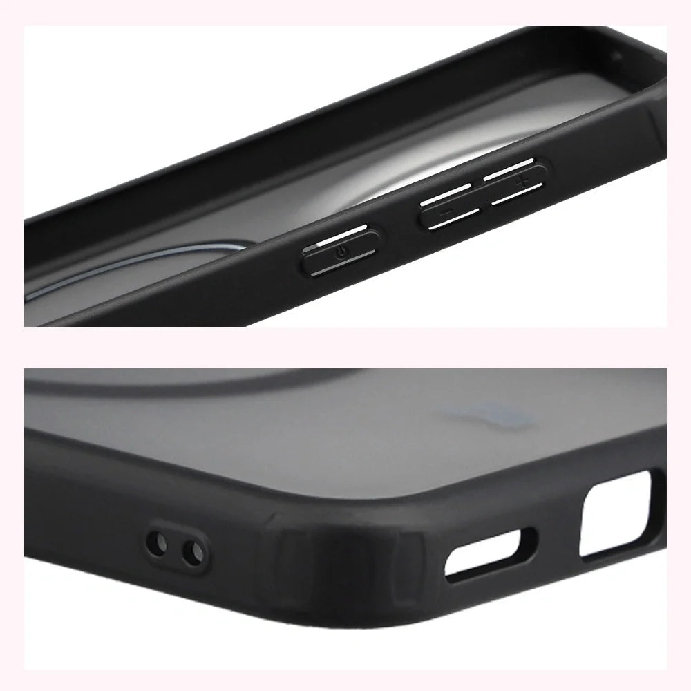 Handyhülle mit Magnetring für Vivo X300, Bizon Case MatteO, Getönt-Schwarz