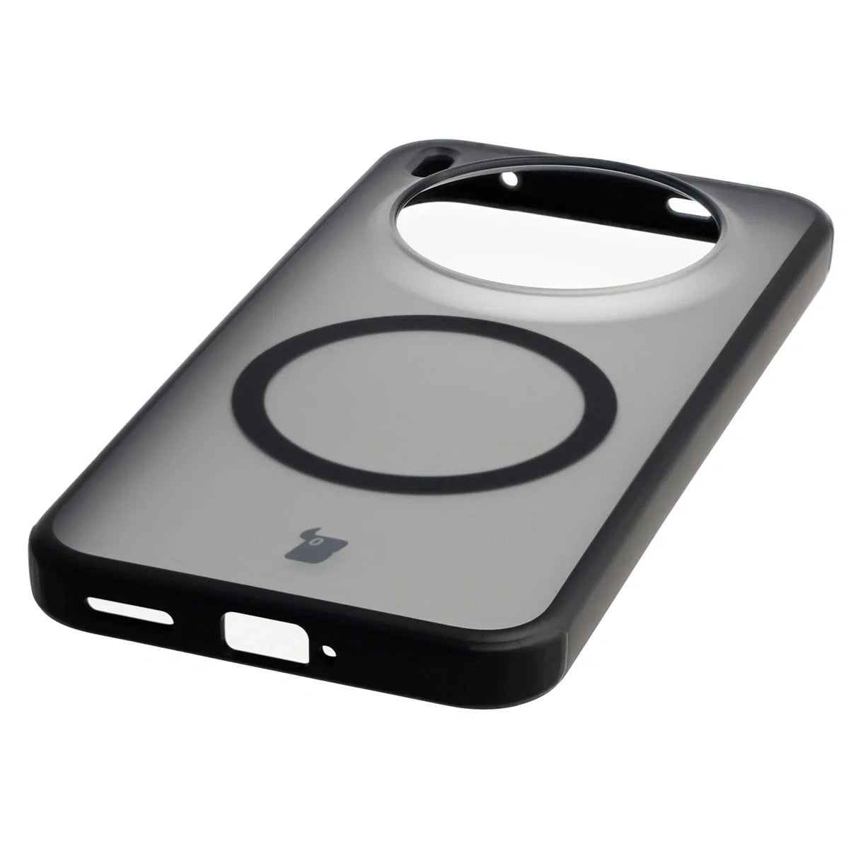 Handyhülle mit Magnetring für Vivo X300, Bizon Case MatteO, Getönt-Schwarz