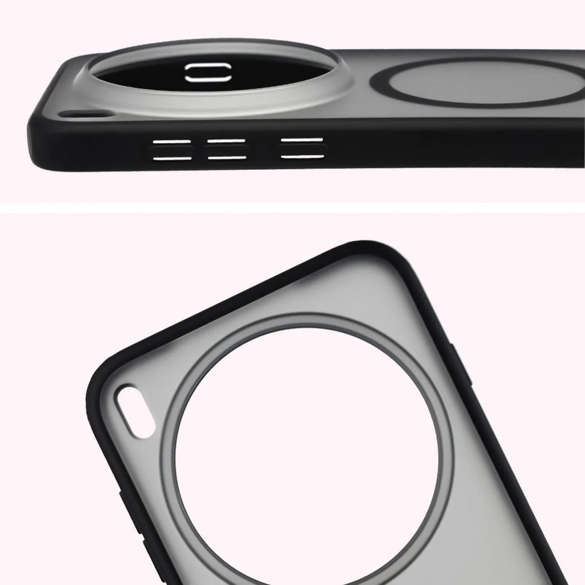 Handyhülle mit Magnetring für Vivo X300 Pro, Bizon Case MatteO, Getönt-Schwarz