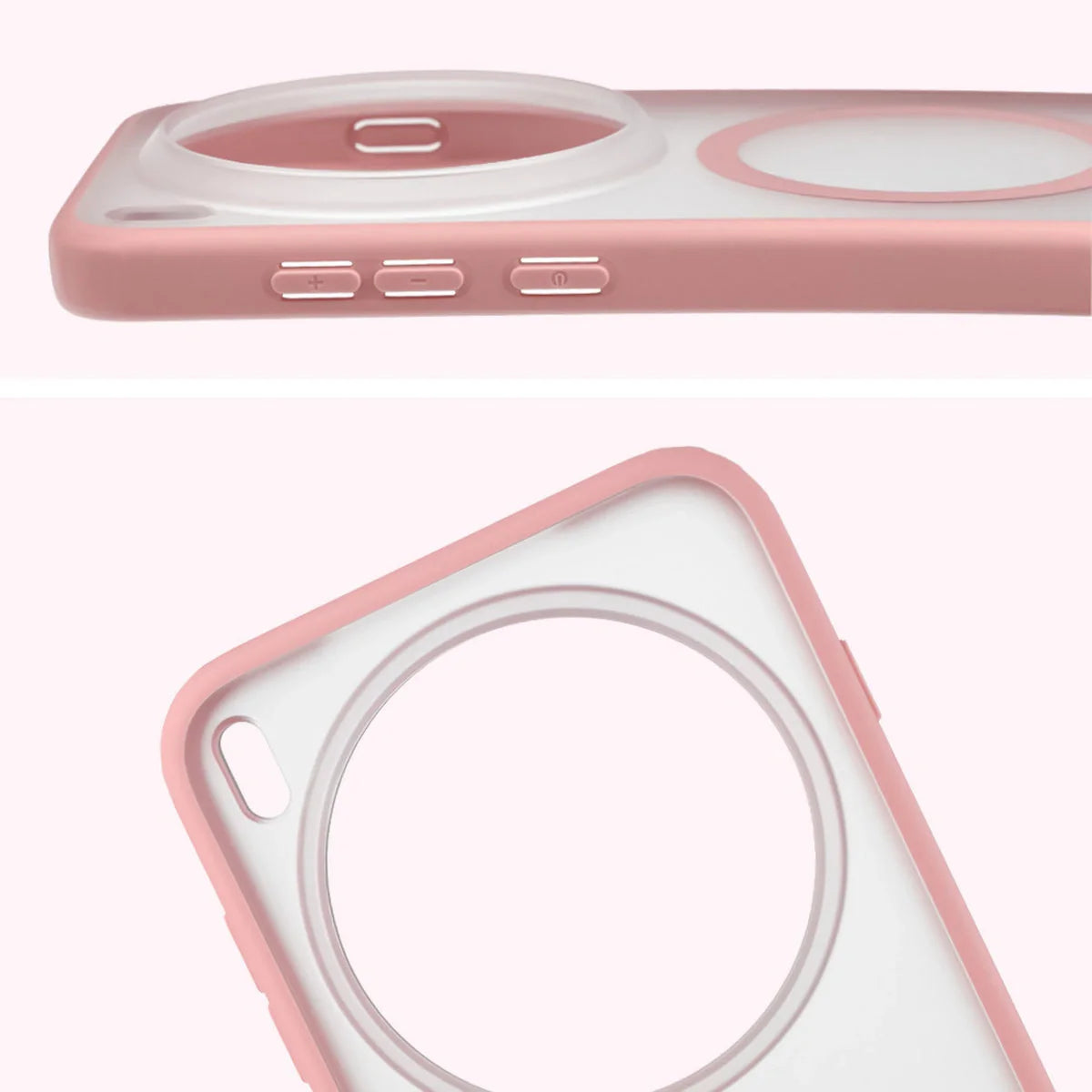 Handyhülle mit Magnetring für Vivo X300 Pro, Bizon Case MatteO, Getönt-Hellrosa