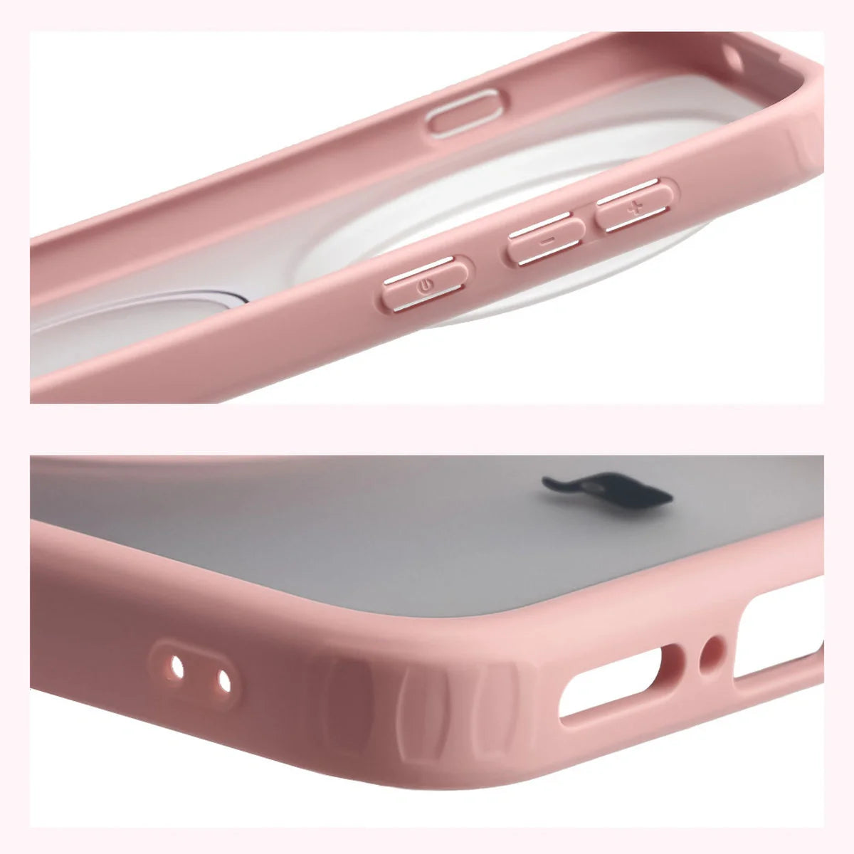 Handyhülle mit Magnetring für Vivo X300 Pro, Bizon Case MatteO, Getönt-Hellrosa