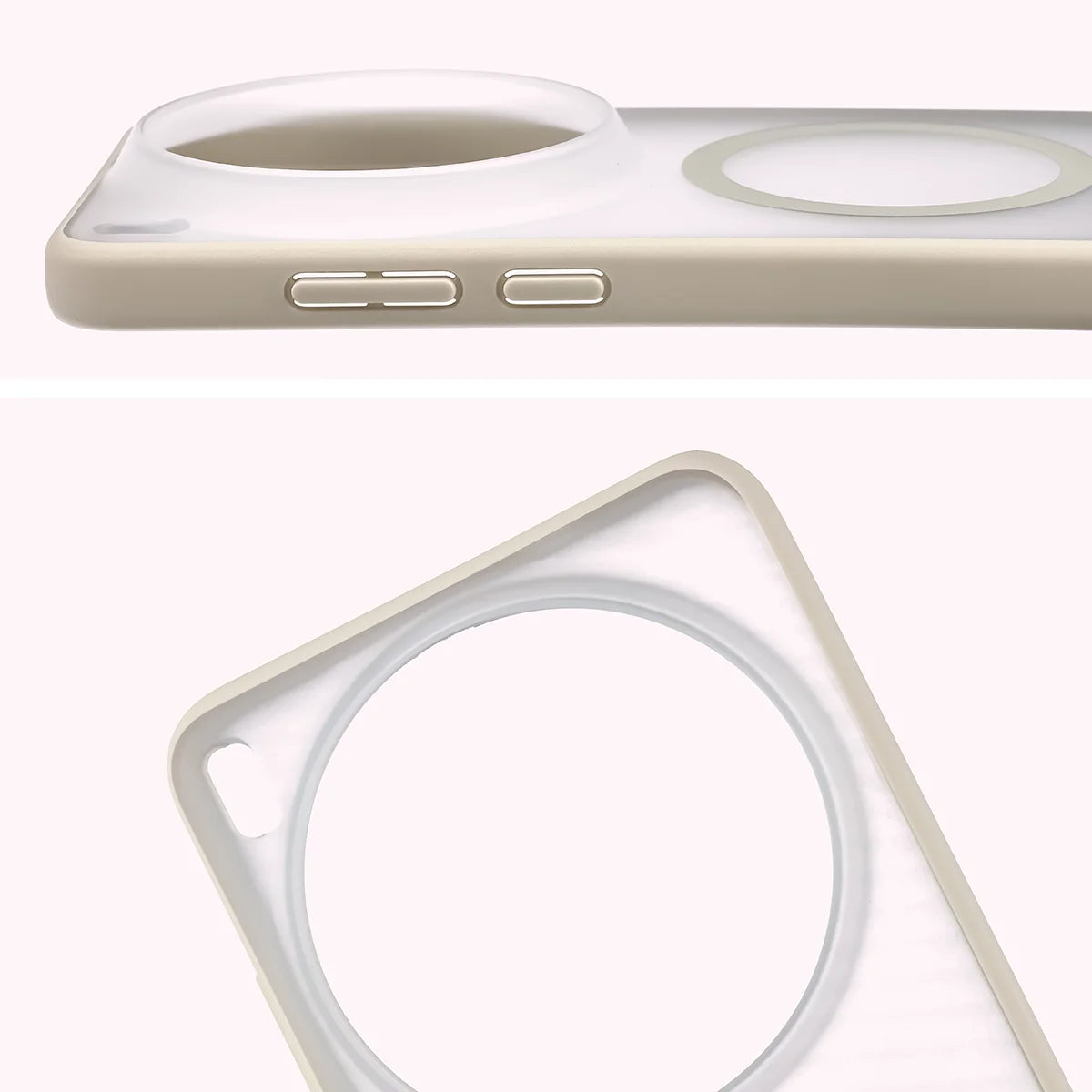 Handyhülle mit Magnetring für Vivo X300 Ultra, Bizon Case MatteO, Getönt-Beige